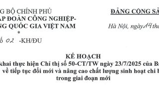 Kế hoạch số 02-KH/ĐU ngày 14/8/2025 của Đảng ủy PVN